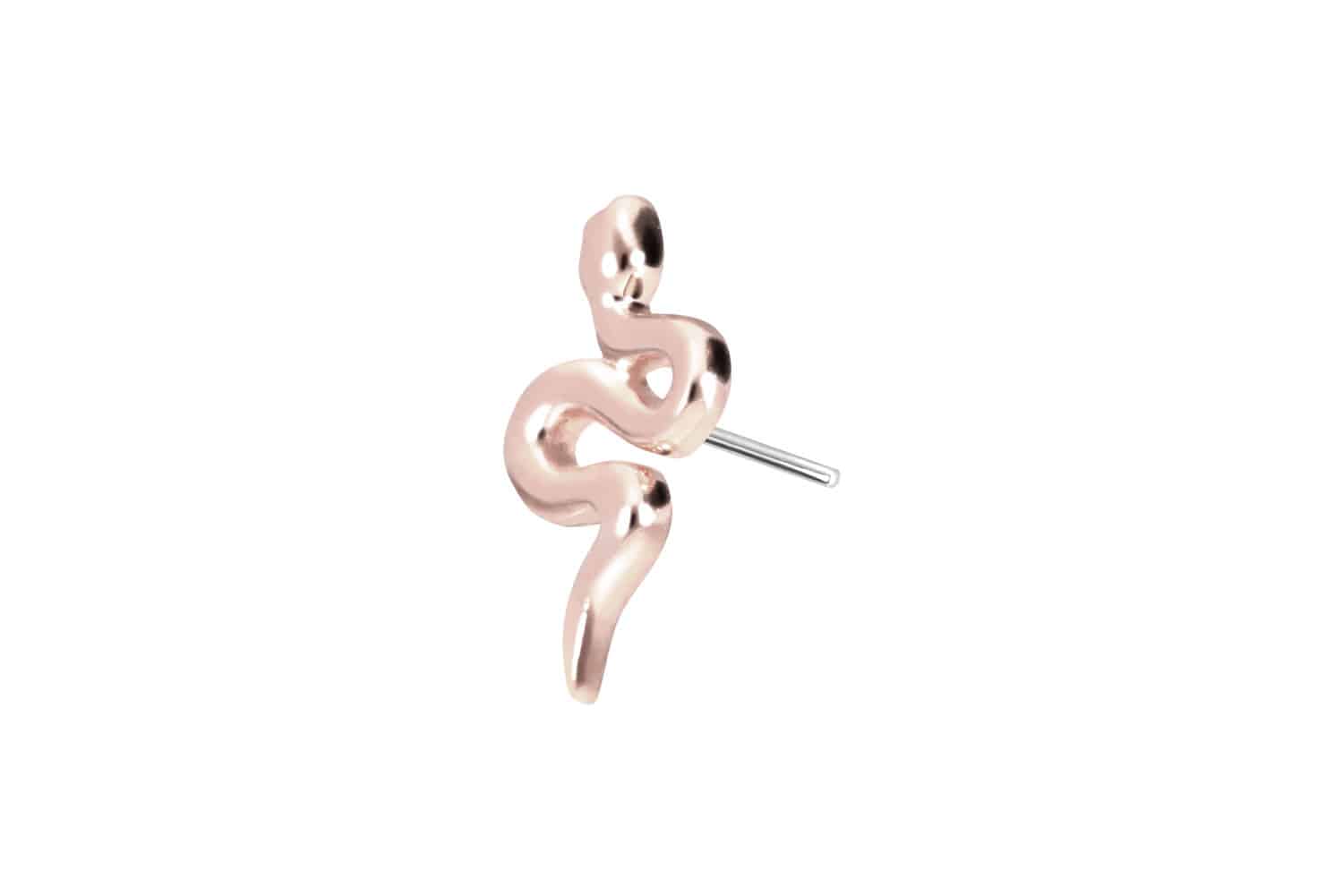 14 Karat Gold Aufsatz mit Titan Push Pin SCHLANGE von Piercingline